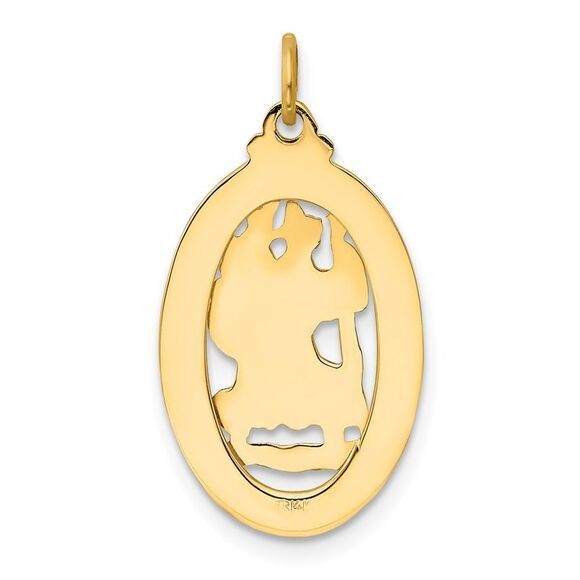 14k Yellow Gold Cutout Saint Christopher Medal Pendant, 15 x 28mm - Picture 3 of 5